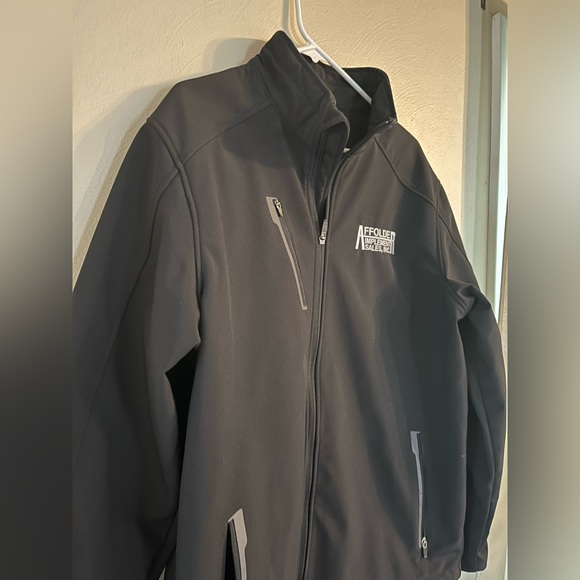 Affolder Implement Sales jacket men’s large black full zip farmer rain NWOT - Picture 3 of 14